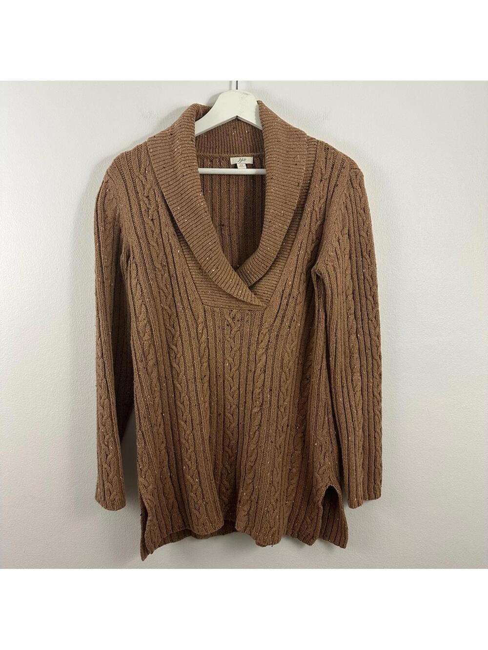 J.Jill Pullover Cable Knit Brown Sweater Women's Size XS
